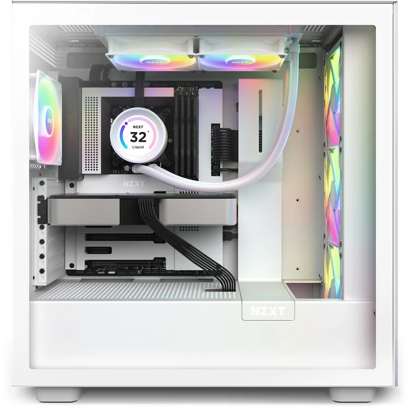 NZXT Kraken Elite 240 RGB 240MM AIO Liquid Cooler With LCD Display & RGB Fans (Matte White) (RL-KR24E-W1)