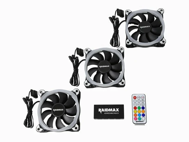 Raidmax NV-R120FBR3 Addressable RGB LED Cooling Fan With Controller