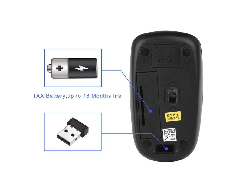 E-Yooso E-1070 Wireless Optical Mouse (Black)