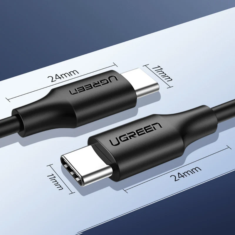UGreen Type C 2.0 Male To Type C 2.0 Male 5A Data Cable - 1m (Black) (US316/70427)