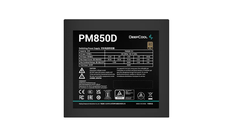 Deepcool PM850D 850W 80+ Gold Non-Modular ATX Power Supply (R-PM850D-FA0B-US)