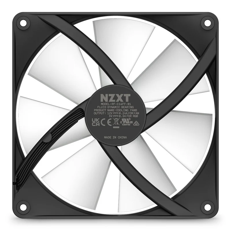 NZXT F140 RGB Core 140MM Hub-Mounted RGB Fan (Matte Black) (RF-C14SF-B1)