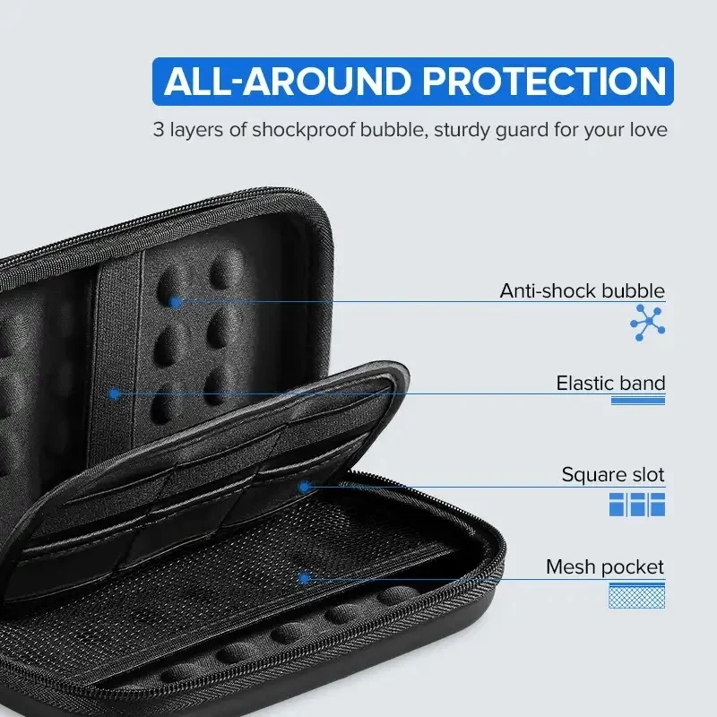 UGreen Hard Disk & Accessory Multi-Functional Storage Bag - Large Size (Black) (LP128/50274)