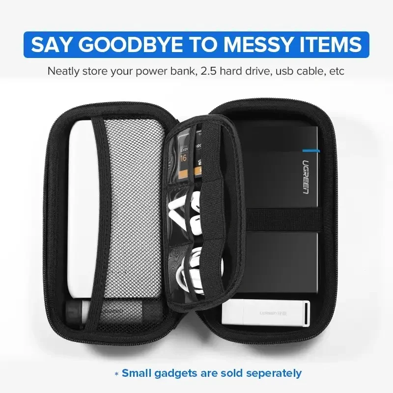 UGreen Hard Disk & Accessory Multi-Functional Storage Bag - Large Size (Black) (LP128/50274)