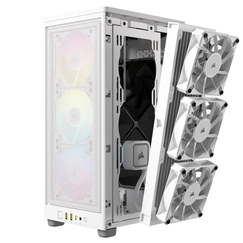 Corsair iCue 2000D RGB Airflow Mini-ITX PC Case (White)