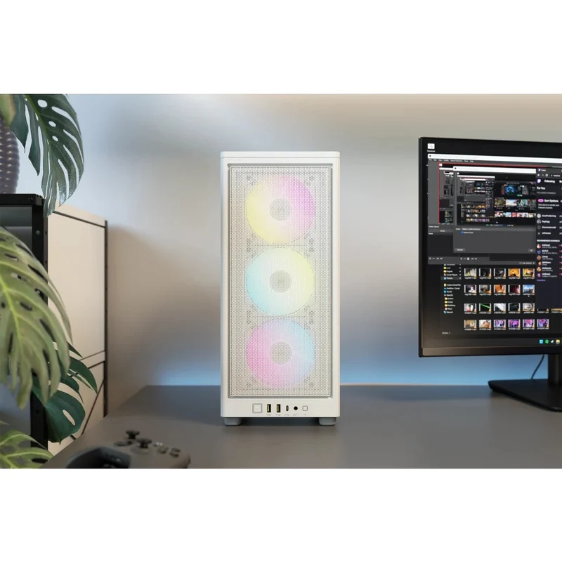 Corsair iCue 2000D RGB Airflow Mini-ITX PC Case (White)