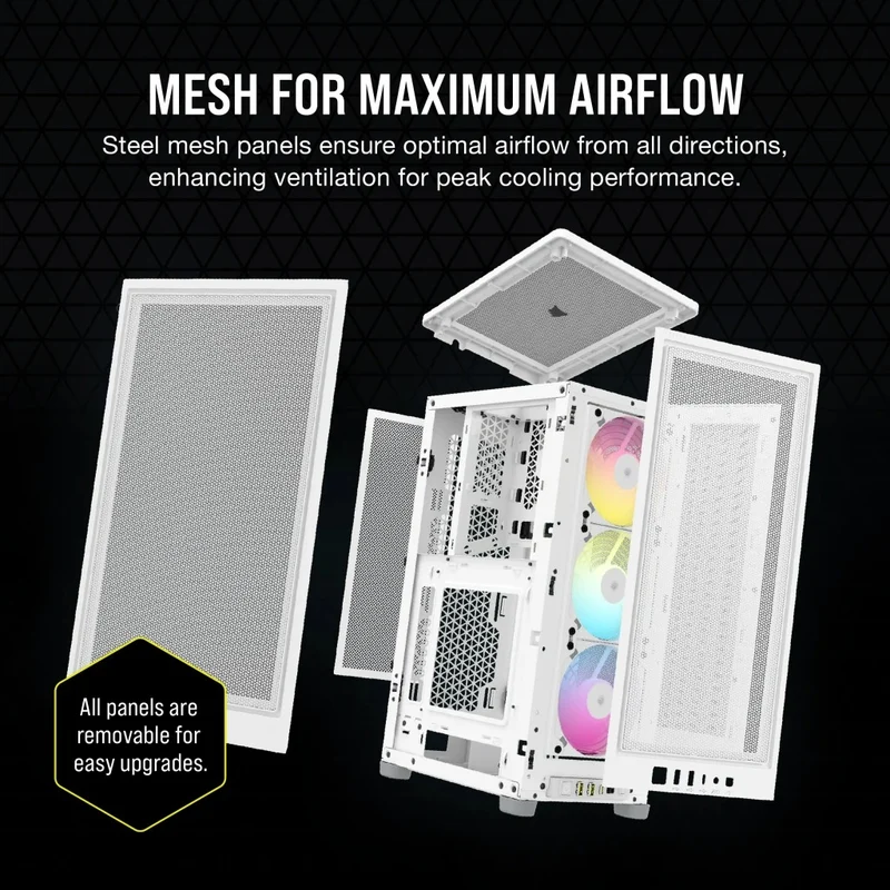 Corsair iCue 2000D RGB Airflow Mini-ITX PC Case (White)