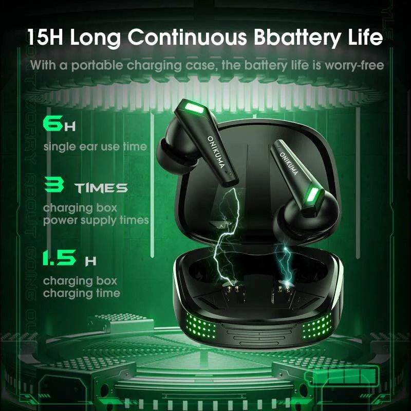 Onikuma T308 Wireless Earphones (Black)