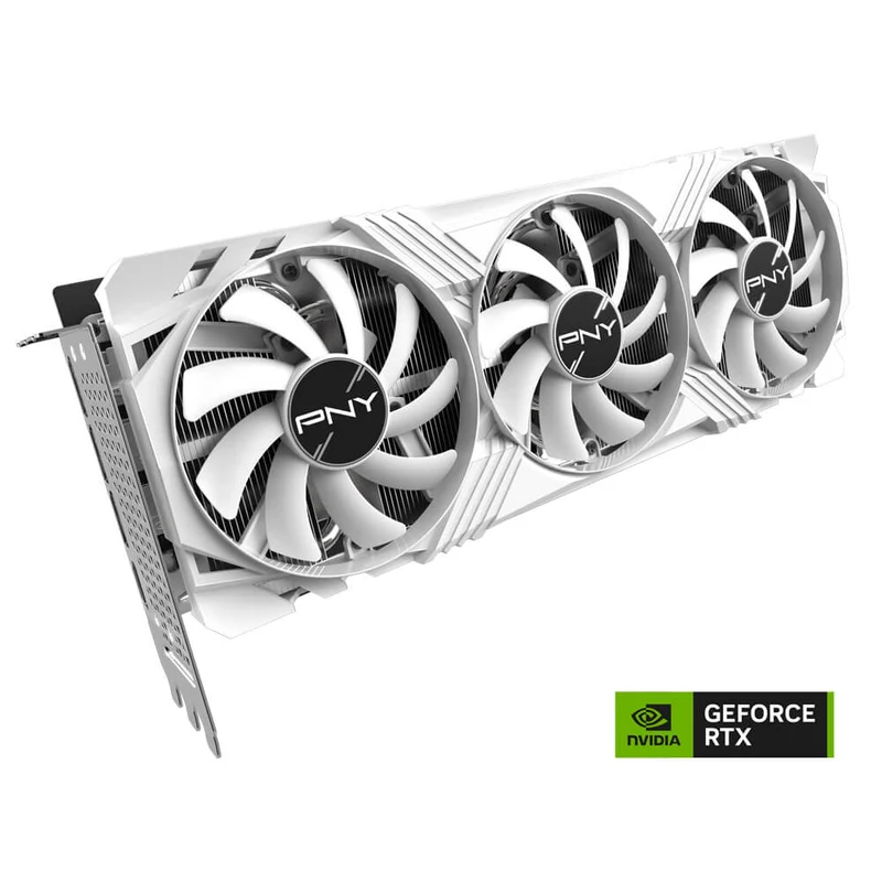 PNY GeForce RTX 4070 Ti 12GB LED Verto Triple Fan GDDR6X PCIE 4.0 Graphics Card (White) (VCG4070T12TFWXPB1)