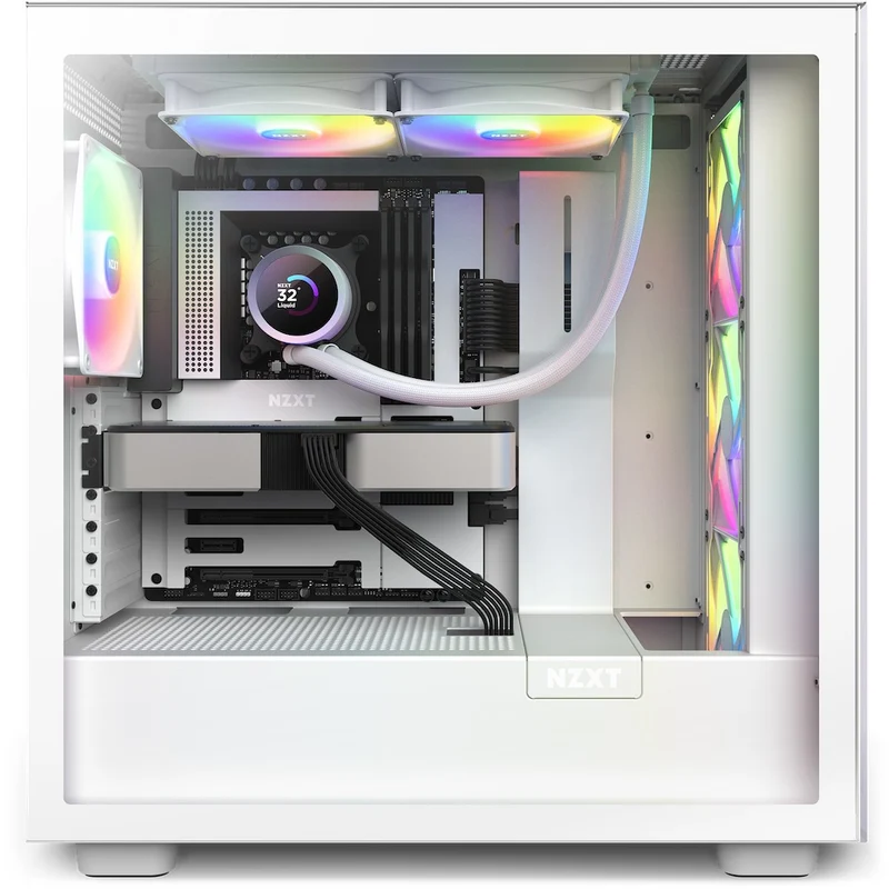 NZXT Kraken 280 RGB 280MM AIO Liquid Cooler With LCD Display & RGB Fans (Matte White) (RL-KR280-W1)