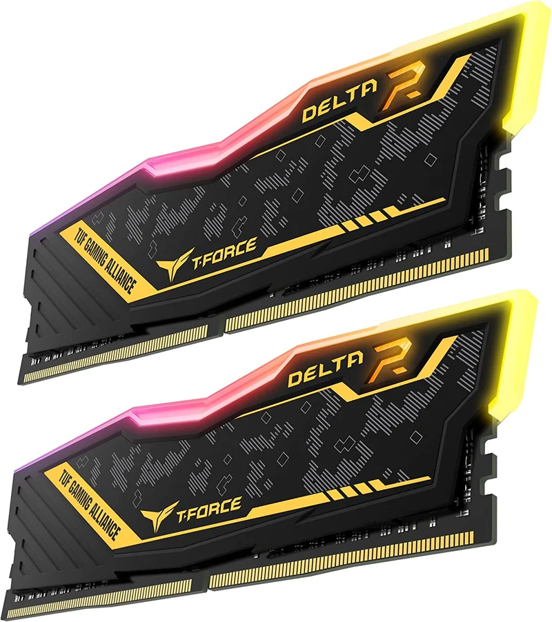 Teamgroup T-Force Delta TUF Gaming Alliance RGB 32GB (2X16GB) DDR4 3600Mhz CL18-22-22-42 1.35V Desktop Memory (TF9D432G3600HC18JDC01)
