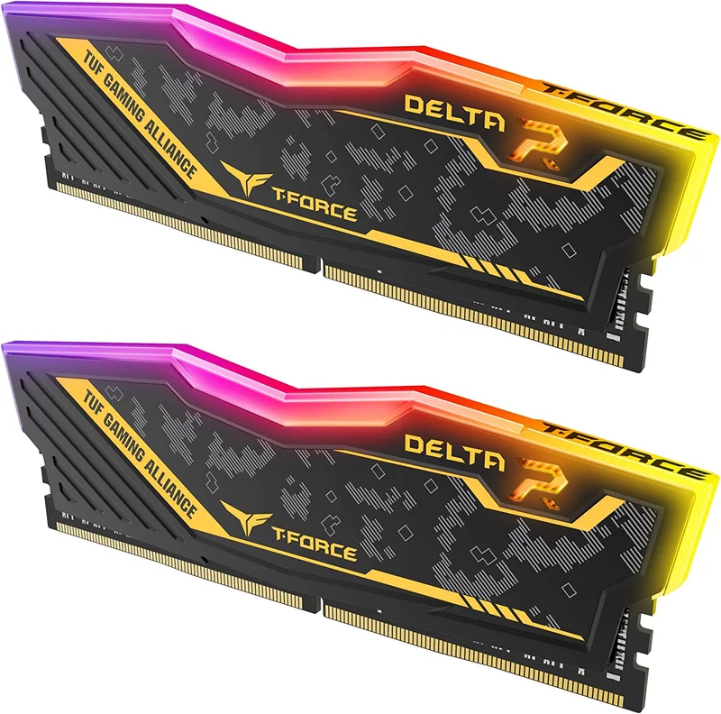 Teamgroup T-Force Delta TUF Gaming Alliance RGB 32GB (2X16GB) DDR4 3600Mhz CL18-22-22-42 1.35V Desktop Memory (TF9D432G3600HC18JDC01)