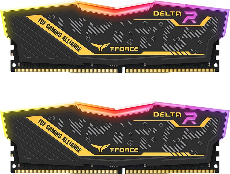 Teamgroup T-Force Delta TUF Gaming Alliance RGB 32GB (2X16GB) DDR4 3200Mhz CL16-20-20-40 1.35V Desktop Memory (TF9D432G3200HC16FDC01)