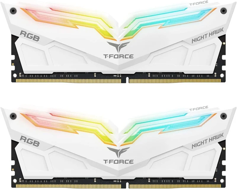 Teamgroup T-Force Night Hawk RGB 16GB (2X8GB) DDR4 3600Mhz CL18-22-22-42 1.35V Desktop Memory (White) (TF15D416G3600HC18JDC01)