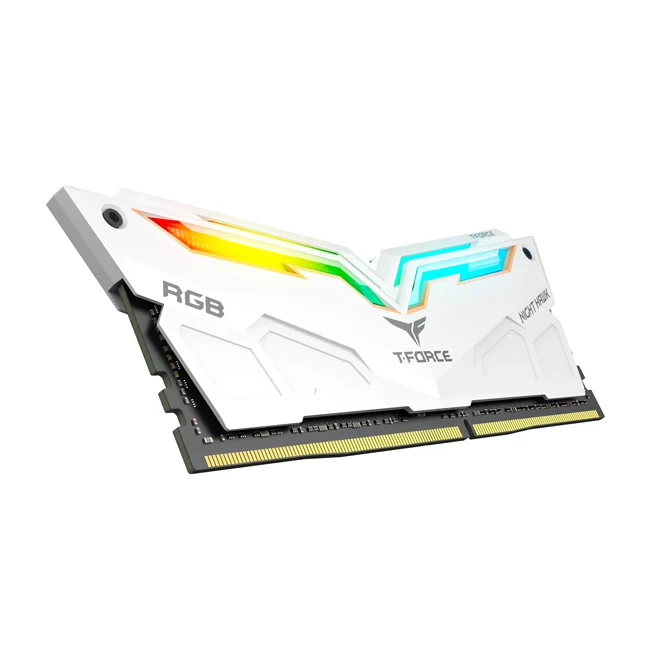 Teamgroup T-Force Night Hawk RGB 16GB (2X8GB) DDR4 3600Mhz CL18-22-22-42 1.35V Desktop Memory (White) (TF15D416G3600HC18JDC01)