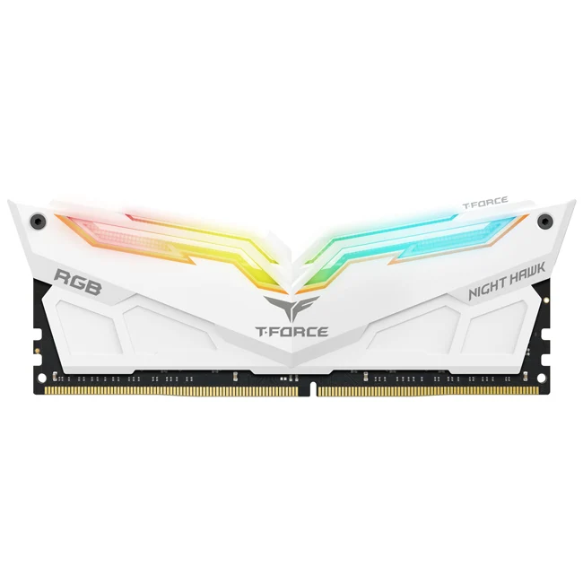 Teamgroup T-Force Night Hawk RGB 16GB (2X8GB) DDR4 3600Mhz CL18-22-22-42 1.35V Desktop Memory (White) (TF15D416G3600HC18JDC01)