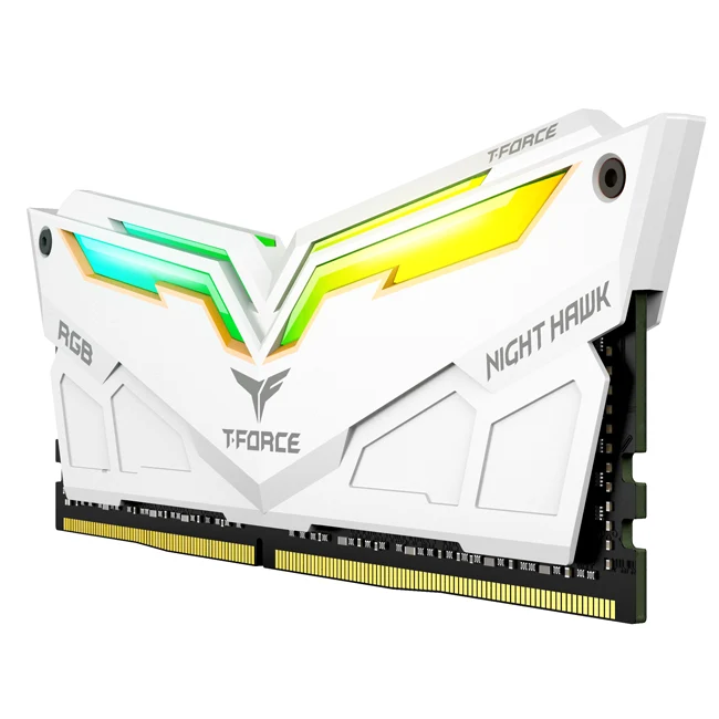 Teamgroup T-Force Night Hawk RGB 16GB (2X8GB) DDR4 3600Mhz CL18-22-22-42 1.35V Desktop Memory (White) (TF15D416G3600HC18JDC01)