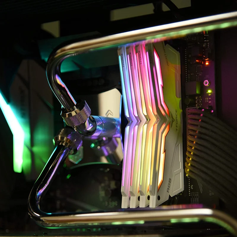 Teamgroup T-Force Night Hawk RGB 16GB (2X8GB) DDR4 3600Mhz CL18-22-22-42 1.35V Desktop Memory (White) (TF15D416G3600HC18JDC01)