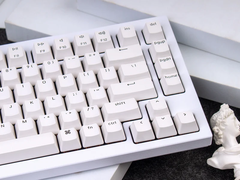 Keychron Q1 QMK/Via 75% Custom All-Metal Hot-Swappable RGB Mechanical Carbon Keyboard - White (Gateron Phantom Red Switch) (Q1K1)