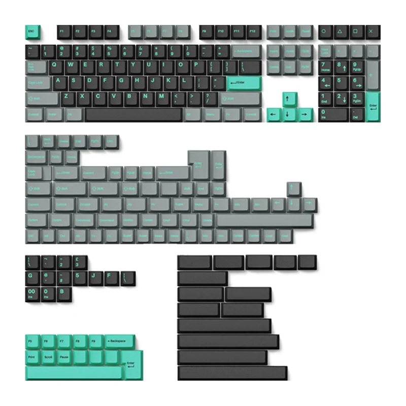 Keychron Cherry Profile Double Shot PBT Full Set Keycaps - Hacker Mint (PBT-16)