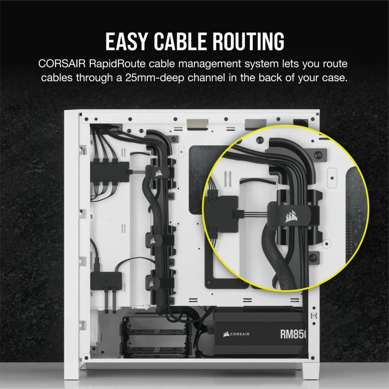 Corsair iCue 4000D RGB Airflow Mid-Tower ATX PC Case (White)