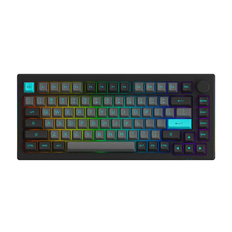 Akko Black & Cyan 5075B Plus Multi-Modes RGB Mechanical Keyboard (Akko CS Silver)