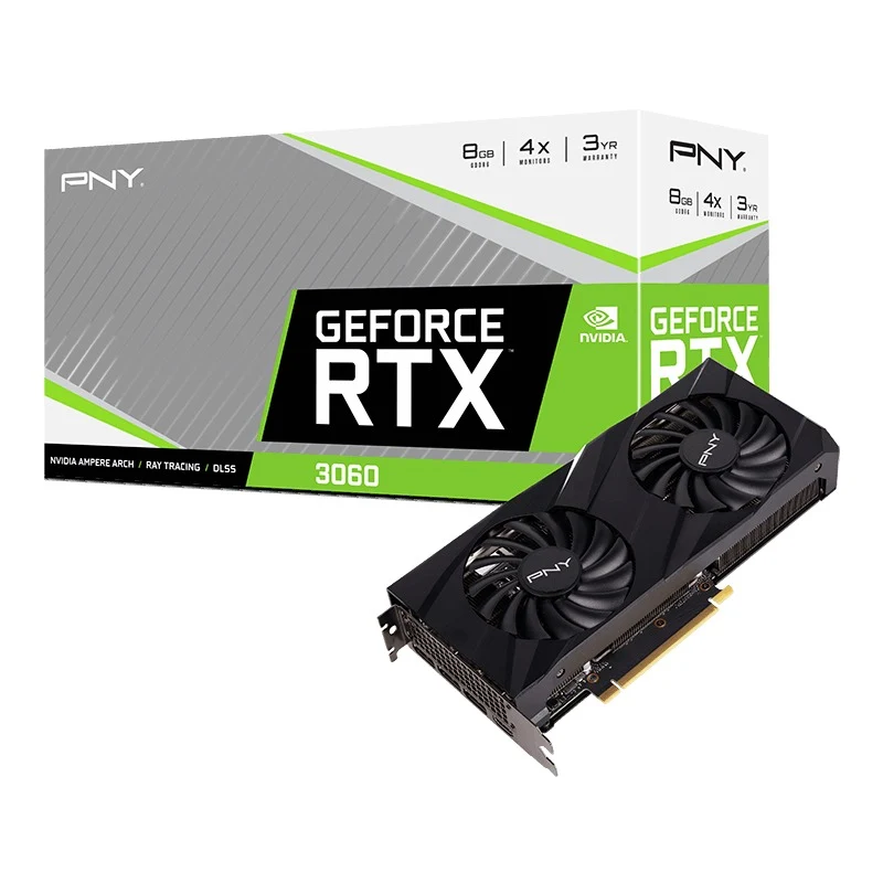 PNY GeForce RTX 3060 8GB Verto Dual Fan Graphics Card (VCG30608DFBPB1)