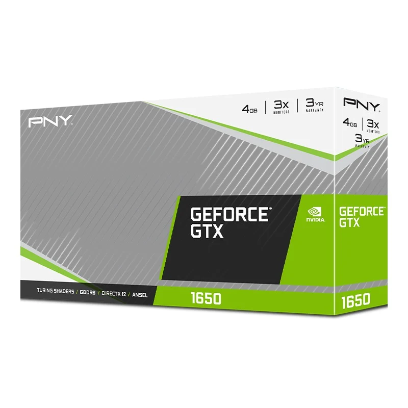 PNY GeForce GTX 1650 4GB GDDR6 Dual Fan Graphics Card (VCG16504D6DFPPB1)