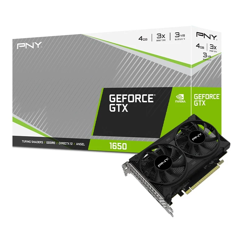 PNY GeForce GTX 1650 4GB GDDR6 Dual Fan Graphics Card (VCG16504D6DFPPB1)