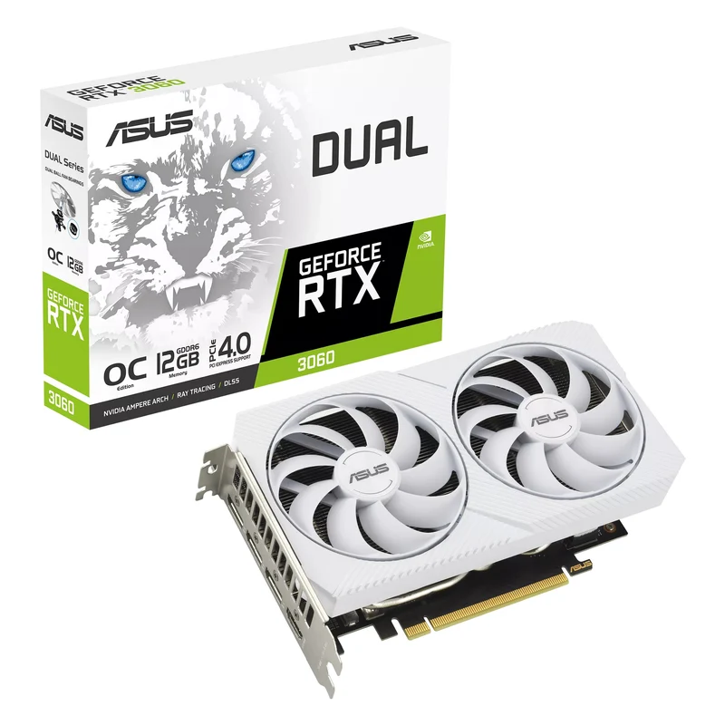 Asus Dual GeForce RTX 3060 OC 12GB PCIE 4.0 GDDR6 Graphics Card (White)