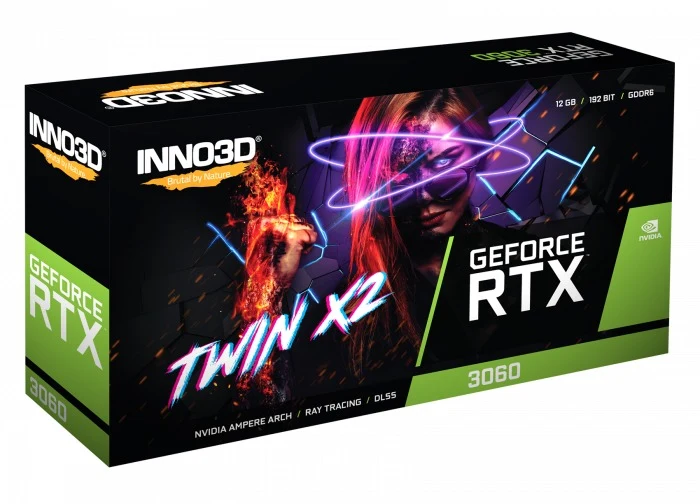 INNO3D GeForce RTX 3060 Twin X2 12GB GDDR6 Graphics Card (N30602-12D6-119032AH)