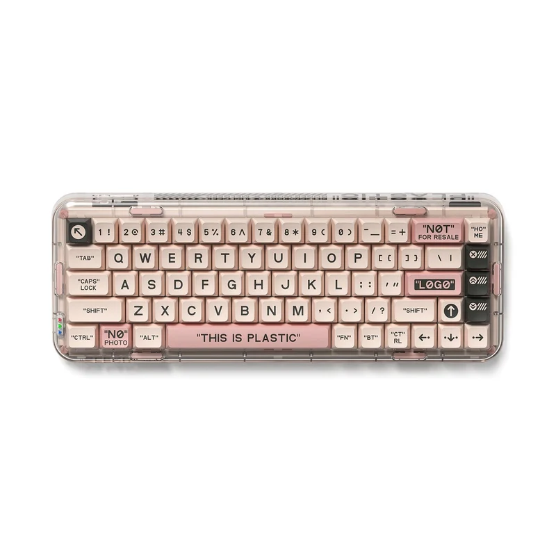 MelGeek MOJO68 See-Through Custom & Programmable Mechanical Keyboard (Christian) (Kailh Box Plastic)