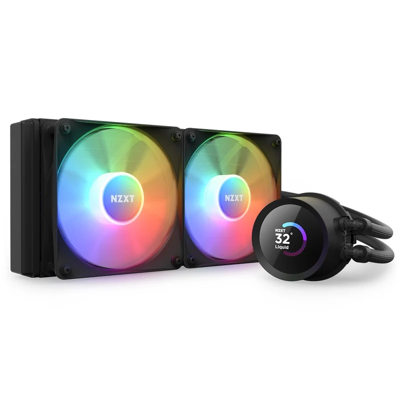 NZXT Kraken 240 RGB 240MM AIO Liquid Cooler With LCD Display & RGB Fans (Matte Black) (RL-KR240-B1)