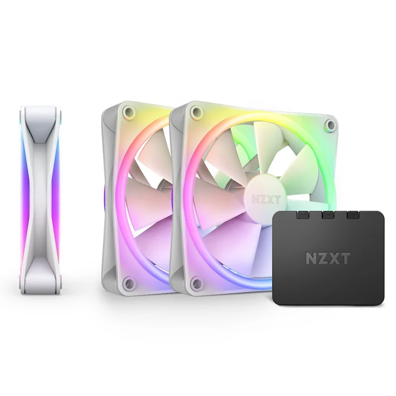NZXT F120 RGB Duo Triple Pack Fans 1200MM With RGB Controller (Matte White) (RF-D12TF-W1)