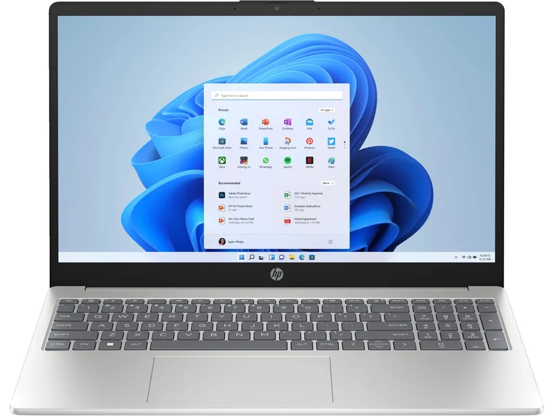 HP 15-FC0051AU 15.6" Laptop (Natural Silver) | FHD (1920x1080) | Ryzen 7 7730U | 8GB RAM | 512 GB SSD | AMD Radeon Graphics | MS Office Home & Student 2021 | HP Prelude 15.6" Topload Bag