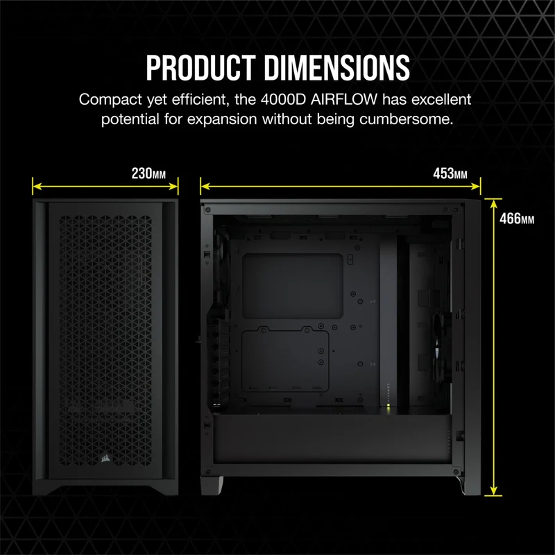 Corsair 4000D Airflow Tempered Glass Mid-Tower ATX Case (Black)