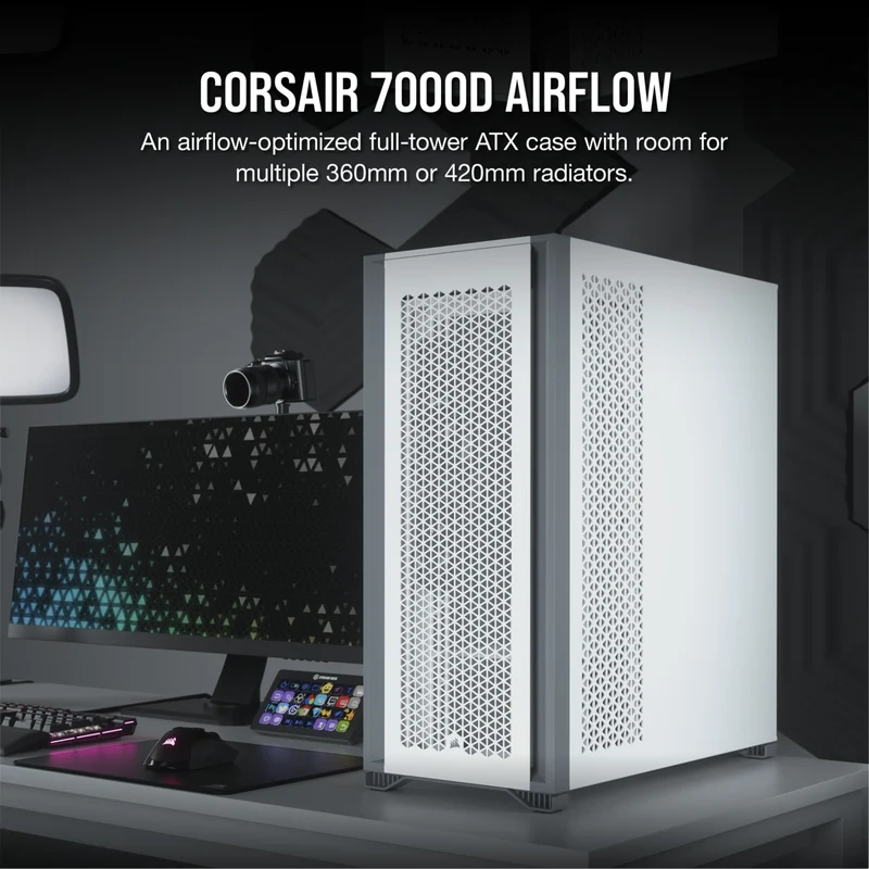 Corsair 7000D Airflow Full-Tower ATX PC Case (White)