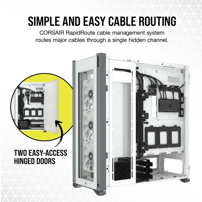Corsair iCUE 7000X RGB Tempered Glass Full-Tower ATX PC Case (White)