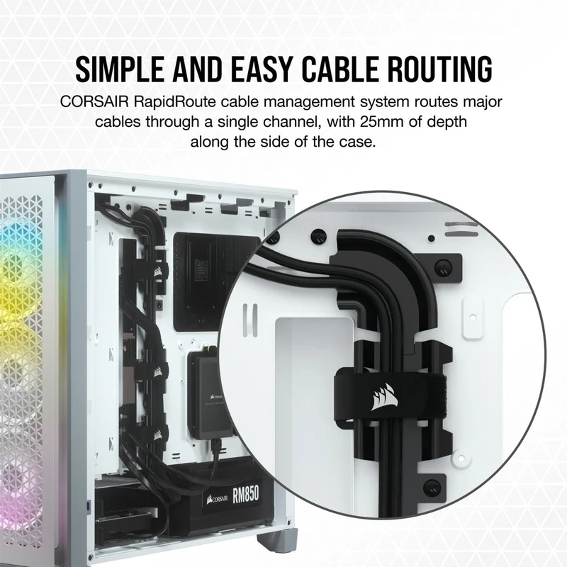 Corsair 4000D Airflow Tempered Glass Mid-Tower ATX Case (White)