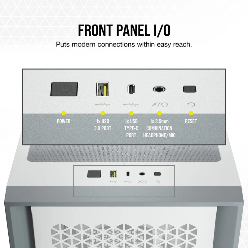 Corsair 4000D Airflow Tempered Glass Mid-Tower ATX Case (White)