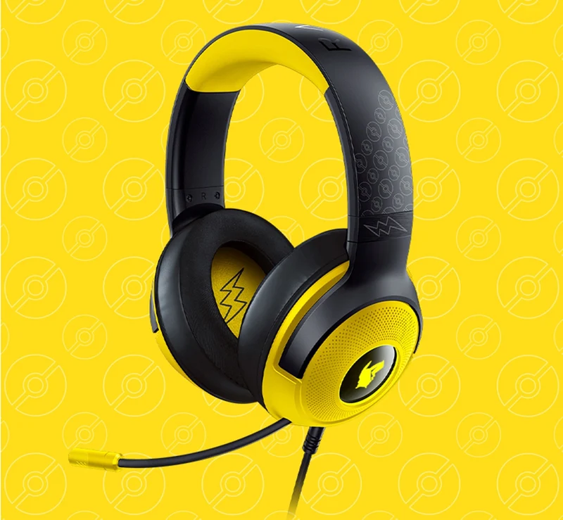 Razer X Pokemon Pikachu Limited Edition Kraken V3 X Wired Gaming Headset Chroma RGB Ultra-Light