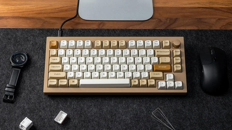 Keychron Q1 QMK Custom Mechanical Knob Version Hot-Swappable RGB Backlight Keyboard - Shell White (Red Switch) (Q1P1)
