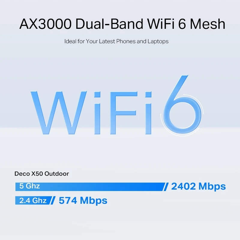 TP-Link AX3000 Outdoor/Indoor Mesh WiFi (Deco X50-Outdoor) (1-Pack)