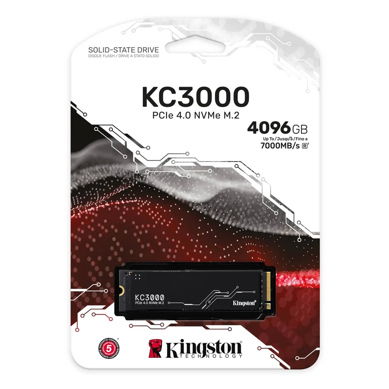 Kingston KC3000 PCIE 4.0 NVME M.2 4096GB SSD (SKC3000D/4096G)