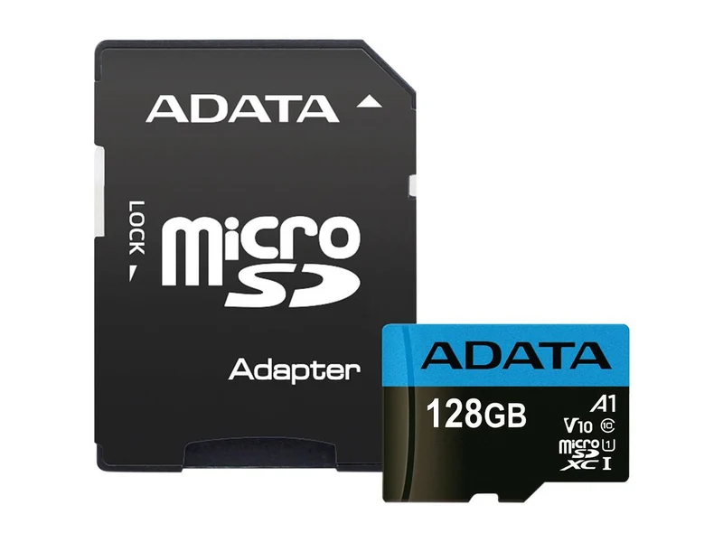 ADATA Premier 128GB MicroSDHC UHS-I Class 10 V10 A1 Memory Card With Adapter (AUSDX128GUICL10A1-RA1)