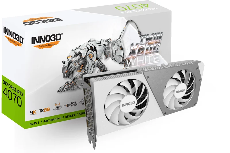 INNO3D GeForce RTX 4070 Twin X2 OC 12GB GDDR6X Graphics Card (White) (N40702-126XX-185252W)