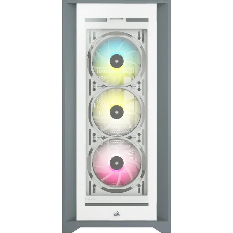 Corsair iCUE 5000X RGB Tempered Glass Mid-Tower ATX PC Smart Case (White)