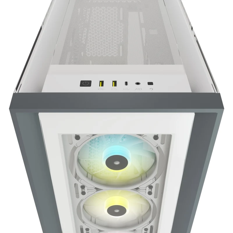 Corsair iCUE 5000X RGB Tempered Glass Mid-Tower ATX PC Smart Case (White)