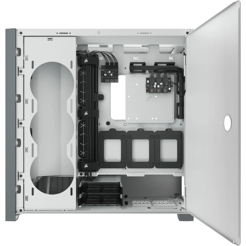 Corsair iCUE 5000X RGB Tempered Glass Mid-Tower ATX PC Smart Case (White)