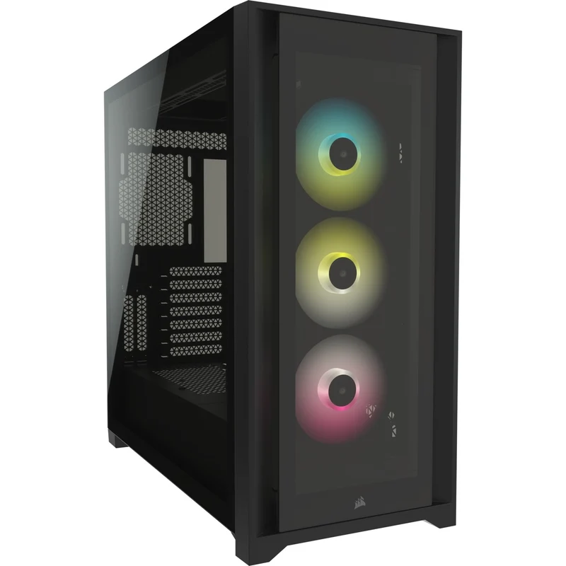 Corsair iCUE 5000X RGB Tempered Glass Mid-Tower ATX PC Smart Case (Black)